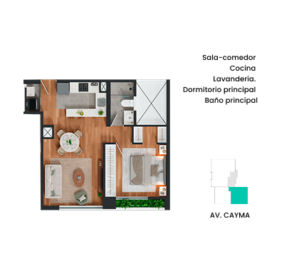 Plano del departamento — Flat A